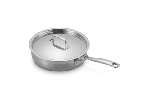 Le Creuset 24cm 3-ply Stainless Steel Uncoated Sauté Pan with Lid