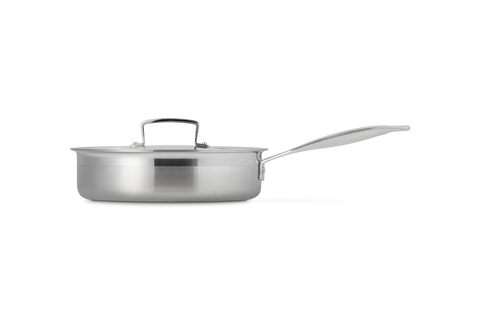 Le Creuset 24cm 3-ply Stainless Steel Uncoated Sauté Pan with Lid