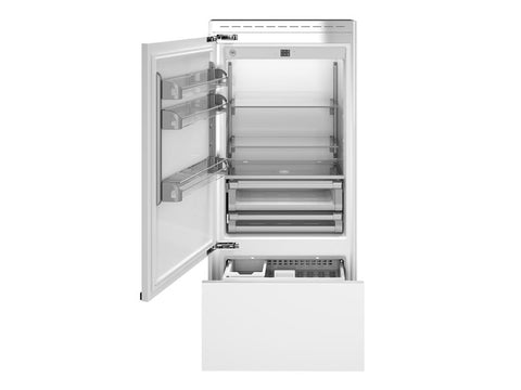 Bertazzoni 90cm Built-In Premium Fridge Freezer Bottom Mount, Panel Ready Left hinges