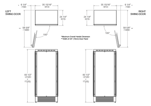 Bertazzoni 90 cm Built-in Refrigerator Column Panel Ready