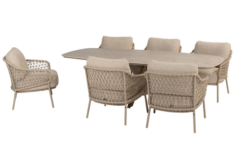 4 Seasons Outdoor Sardinia Low Dining 6 Seat With Nevada Dining Table  - [#126690]