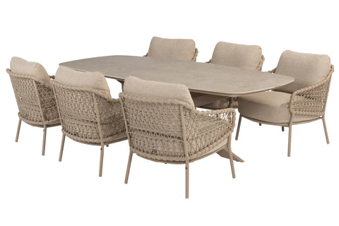 4 Seasons Outdoor Sardinia Low Dining 6 Seat With Nevada Dining Table  - [#126690]