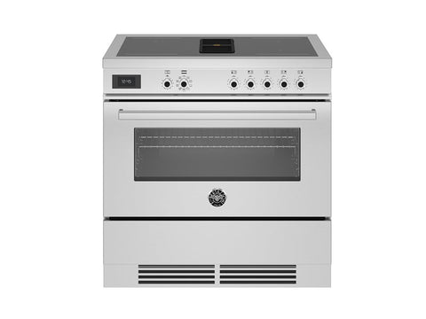 Bertazzoni Professional Series 90 cm Air-Tec cooker with induction top and integrated hood, electronic oven
