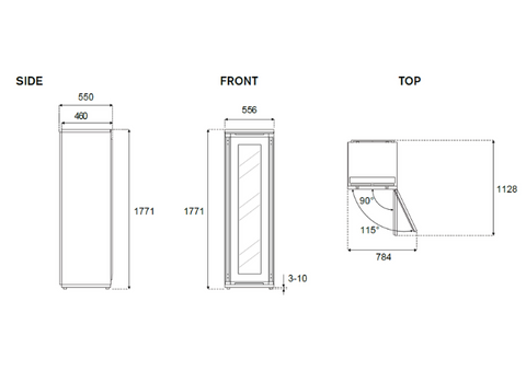 60 cm Built-in Wine Column H177 Panel Ready