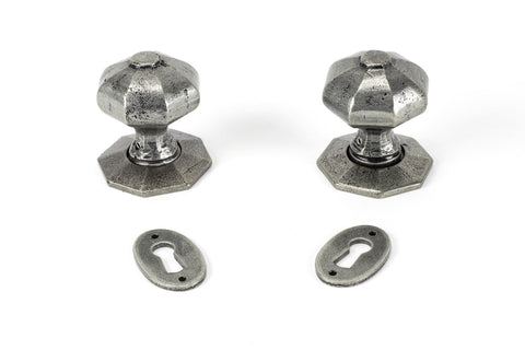 Oak Box Lock & Octagonal Knob Set
