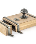 From The Anvil's Pewter Patina Oak Box Lock & Octagonal Knob Set