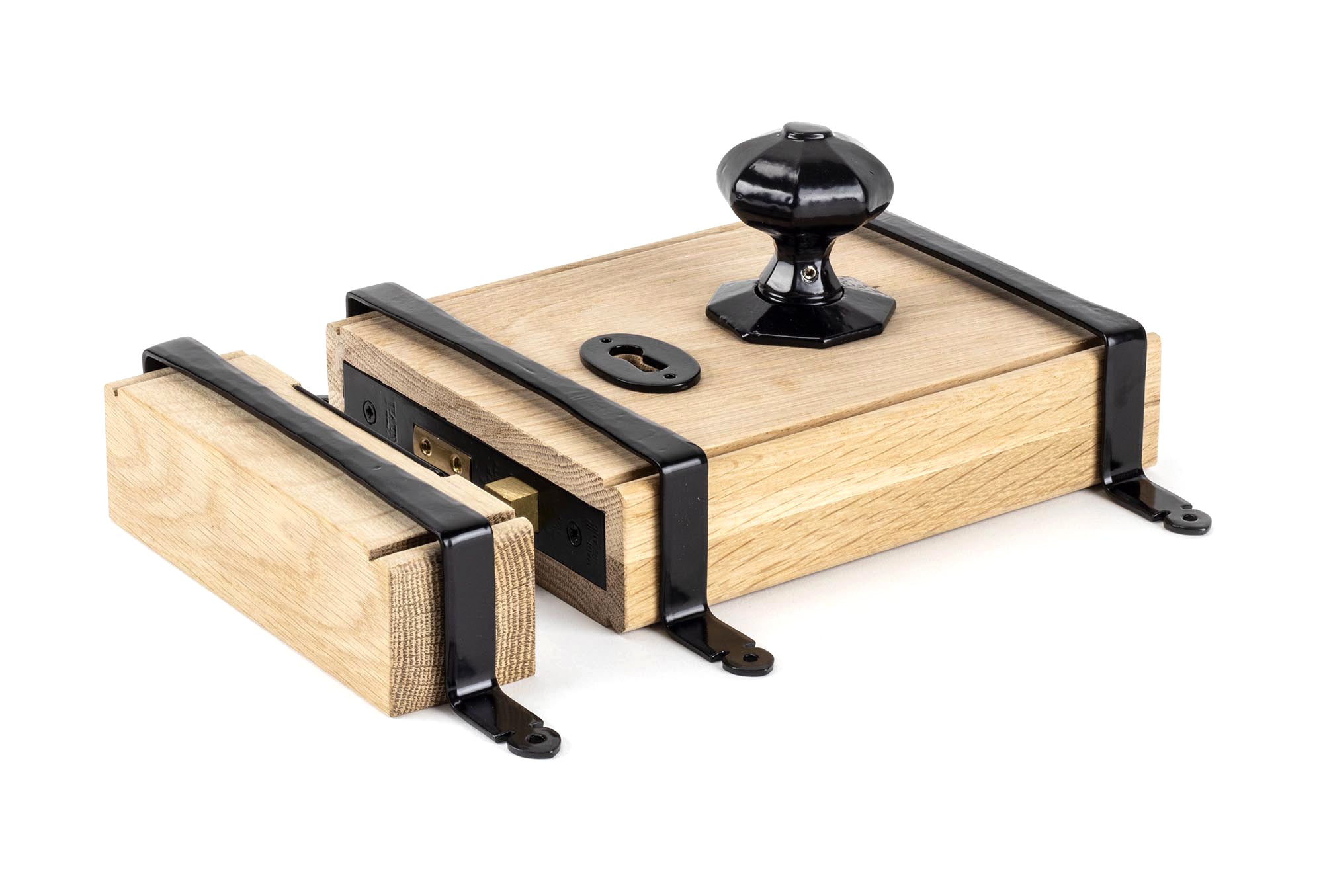 Oak Box Lock & Octagonal Knob Set – Diss Ironworks