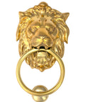 From The Anvil's Polished Brass Lion Head Door Knocker