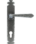 From The Anvil's Pewter Patina Cromwell Lever Espag. Lock Set