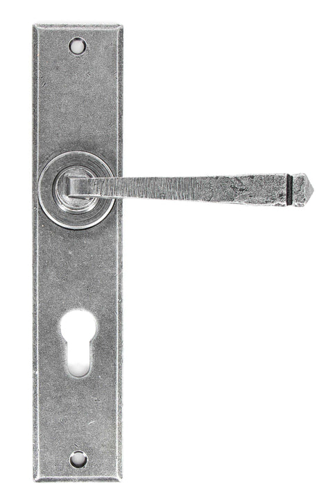 From The Anvil's Pewter Patina Large Avon Lever Euro Lock Set