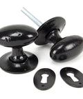 From The Anvil's Black Oval Mortice/Rim Knob Set