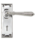 From The Anvil's Polished Chrome Reeded Lever Lock Set