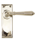From The Anvil's Polished Nickel Reeded Lever Latch Set