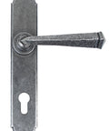 From The Anvil's Pewter Patina Gothic Lever Espag. Lock Set