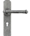 From The Anvil's Pewter Patina Tudor Lever Lock Set