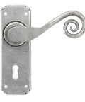 From The Anvil's Pewter Patina Monkeytail Lever Lock Set
