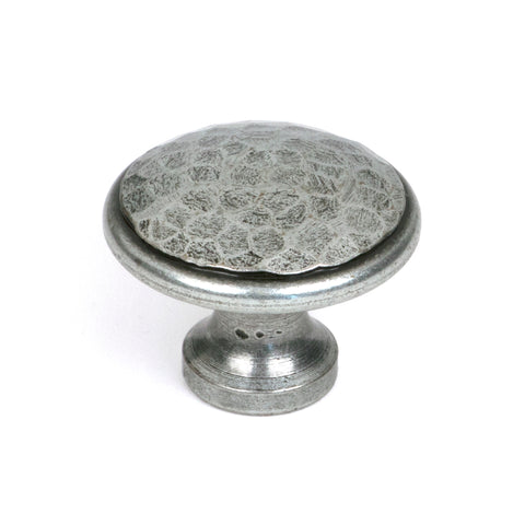 From The Anvil's Pewter Patina Hammered Cabinet Knob