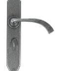From The Anvil's Pewter Patina Gothic Curved Lever Bathroom Set