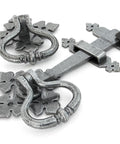From The Anvil's Pewter Patina Shakespeare Latch Set