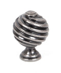 From The Anvil's Pewter Patina Twist Cabinet Knob