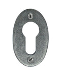 From The Anvil's Pewter Patina Oval Euro Esctucheon