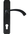 From The Anvil's Black Gothic Curved Lever Espag. Lock Set