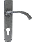 From The Anvil's Pewter Patina Gothic Curved Lever Espag. Lock Set