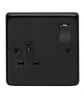 From The Anvil's Matt Black 13 Amp Switched Socket
