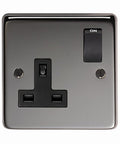 From The Anvil's Black Nickel 13 Amp Switched Socket