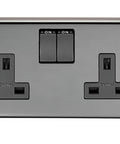 From The Anvil's Black Nickel 13 Amp Switched Socket