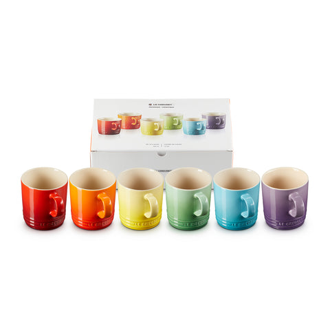 Le Creuset Stoneware Rainbow Set of 6 350ml Mugs
