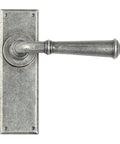 From The Anvil's Pewter Patina Regency Lever Latch Set