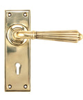 From The Anvil's Aged Brass Hinton Lever Lock Set