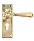 From The Anvil's Aged Brass Hinton Lever Euro Lock Set
