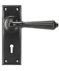 From The Anvil's Aged Bronze Hinton Lever Lock Set