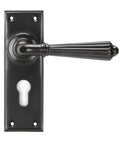 From The Anvil's Aged Bronze Hinton Lever Euro Lock Set