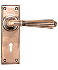 From The Anvil's Polished Bronze Hinton Lever Lock Set