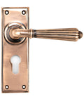 From The Anvil's Polished Bronze Hinton Lever Euro Lock Set