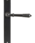 From The Anvil's Aged Bronze Reeded Slimline Lever Espag. Latch Set
