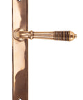 From The Anvil's Polished Bronze Reeded Slimline Lever Espag. Latch Set