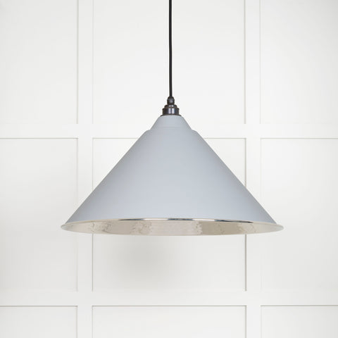 Hammered Nickel Hockley Pendant in Birch