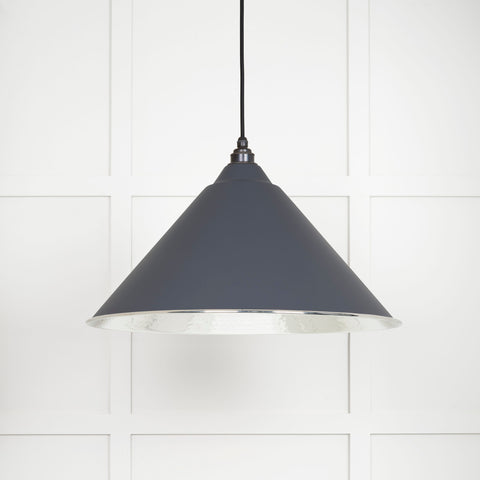 Hammered Nickel Hockley Pendant in Slate