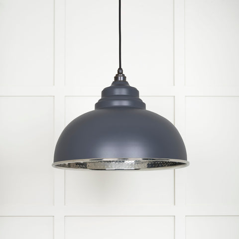 Hammered Nickel Harborne Pendant in Slate
