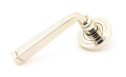 From The Anvil's Polished Nickel Avon Round Lever on Rose Set (Sprung)