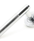 From The Anvil's Polished Chrome Brompton Lever on Rose Set (Sprung)