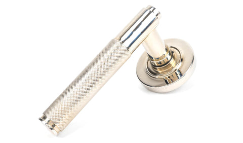 From The Anvil's Polished Nickel Brompton Lever on Rose Set (Sprung)