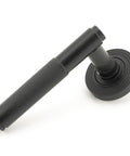 From The Anvil's Matt Black Brompton Lever on Rose Set (Sprung)