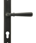From The Anvil's Aged Bronze Hammered Newbury Slimline Espag. Lock Set