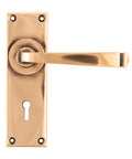 From The Anvil's Polished Bronze Avon Lever Lock Set