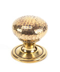 From The Anvil's Aged Brass Hammered Mushroom Cabinet Knob